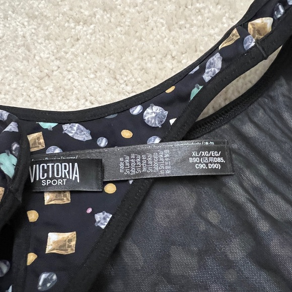 Victoria’s Secret SPORT Black Gemstone Seamless Racerback Sports Bra XL - Picture 3 of 3